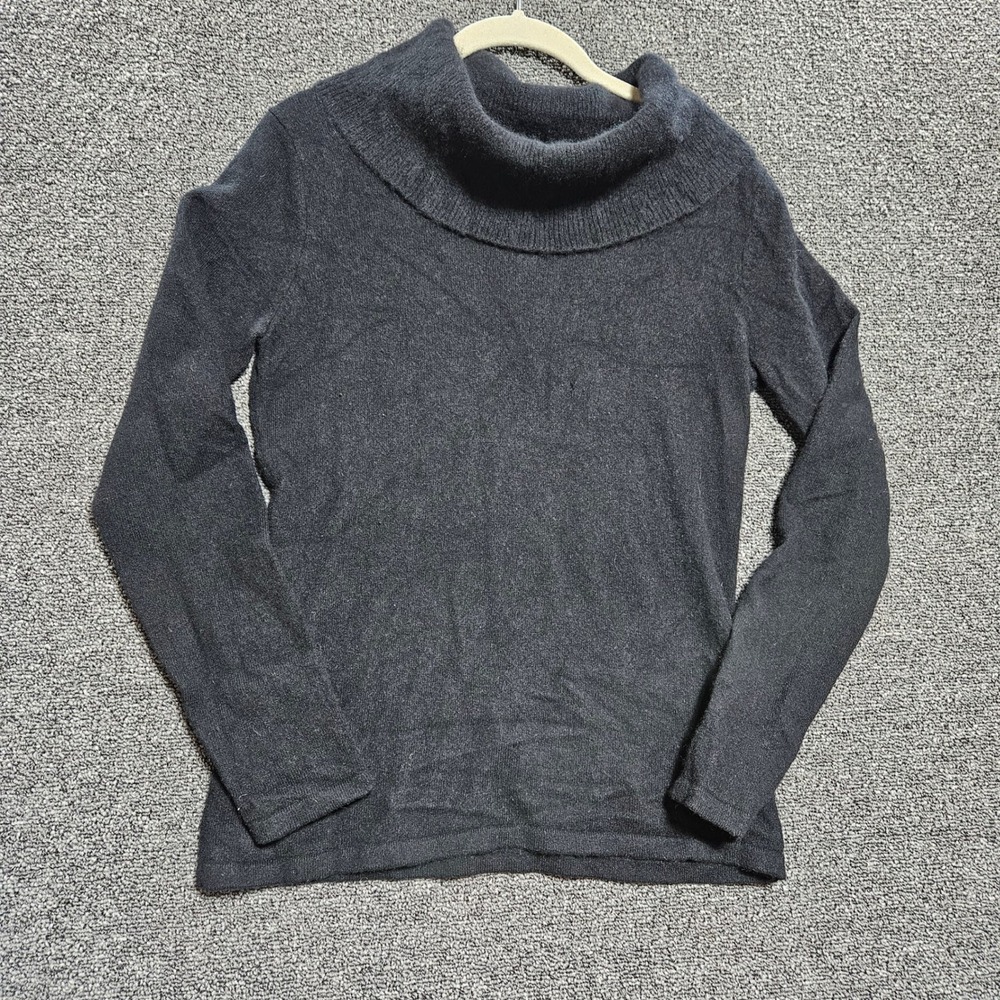 Evelyn Cashmere Women's Black Cowl Neck Sweater 100% Cashmere PM P/M‎